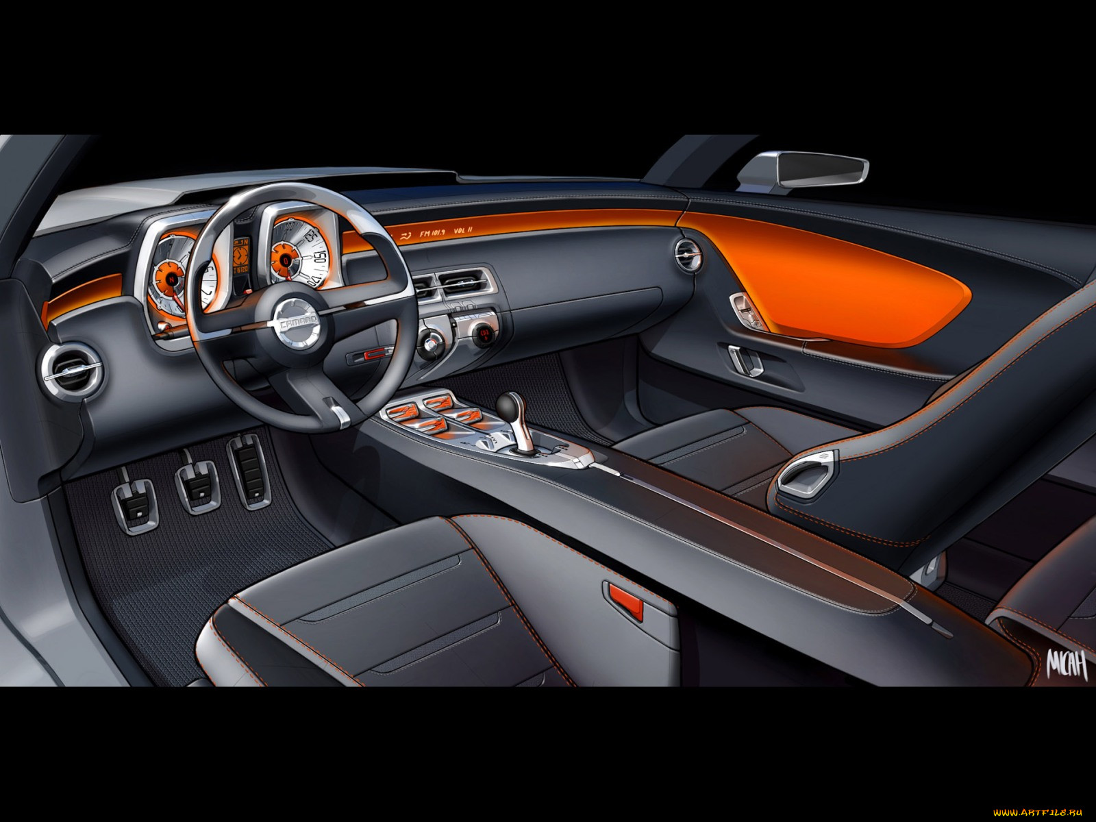 chevrolet, camaro, concept, drawing, interior, , 